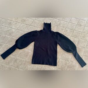 Farm Rio Turtleneck Sweater with Puff Sleeves- S